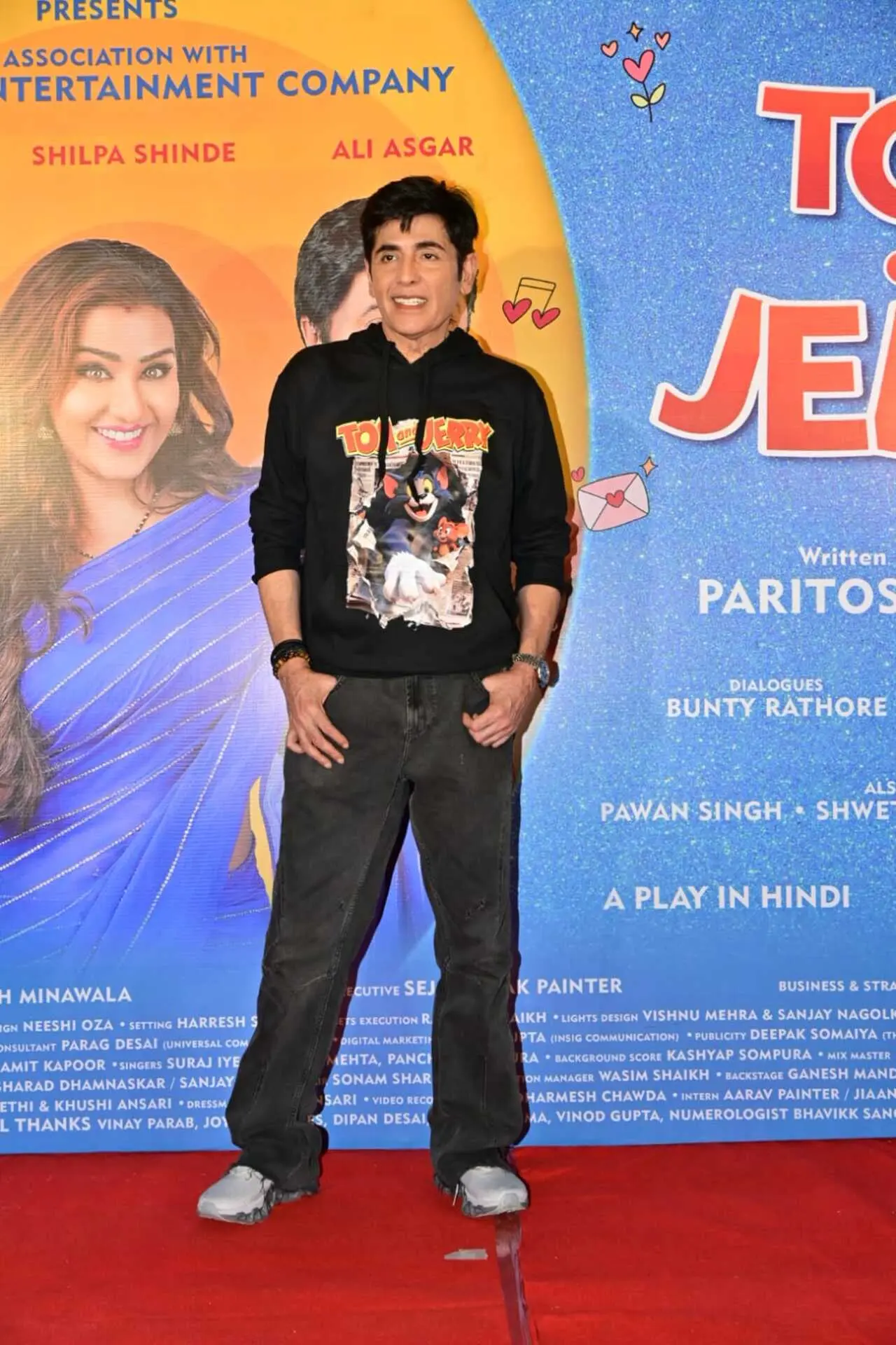 Aasif Sheikh also arrived for the premiere of his play, Tom and Jerry.